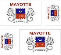 Akachafactory 4 x Autocollant Sticker Voiture Moto Valise pc Portable Drapeau Mayotte