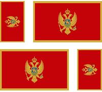 Akachafactory 4 x Autocollant Sticker Voiture Moto Valise pc Portable Drapeau Montenegro Monte