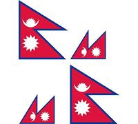 Akachafactory 4 x Autocollant Sticker Voiture Moto Valise pc Portable Drapeau Nepal nepalais