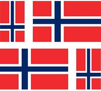Akachafactory 4 x Autocollant Sticker Voiture Moto Valise pc Portable Drapeau Norvege norvegie