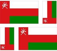 Akachafactory 4 x Autocollant Sticker Voiture Moto Valise pc Portable Drapeau Oman