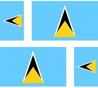 Akachafactory 4 x Autocollant Sticker Voiture Moto Valise pc Portable Drapeau Sainte Lucie luc