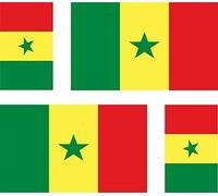 Akachafactory 4 x Autocollant Sticker Voiture Moto Valise pc Portable Drapeau Senegal senegala