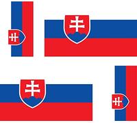 Akachafactory 4 x Autocollant Sticker Voiture Moto Valise pc Portable Drapeau Slovaquie slovaq