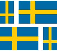 Akachafactory 4 x Autocollant Sticker Voiture Moto Valise pc Portable Drapeau Suede suedois