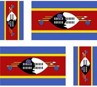 Akachafactory 4 x Autocollant Sticker Voiture Moto Valise pc Portable Drapeau Swaziland swazi