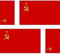 Akachafactory 4 x Autocollant Sticker Voiture Moto Valise pc Portable Drapeau URSS sovietique