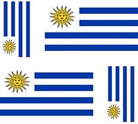 Akachafactory 4 x Autocollant Sticker Voiture Moto Valise pc Portable Drapeau Uruguay uruguaye