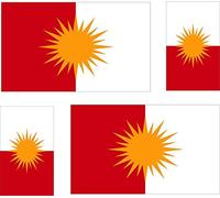 Akachafactory 4 x Autocollant Sticker Voiture Moto Valise pc Portable Drapeau Yazidi