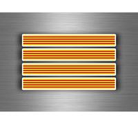 Akachafactory 4X Autocollant Sticker Voiture Moto Stripes Drapeau Tuning Catalogne Catalan