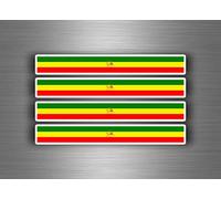 Akachafactory 4X Autocollant Sticker Voiture Moto Stripes Drapeau Tuning ethiopie Lion Rasta