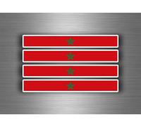 Akachafactory 4X Autocollant Sticker Voiture Moto Stripes Drapeau Tuning Maroc marocain