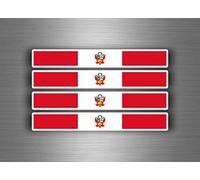 Akachafactory 4X Autocollant Sticker Voiture Moto Stripes Drapeau Tuning perou Peru peruvien