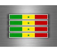 Akachafactory 4X Autocollant Sticker Voiture Moto Stripes Drapeau Tuning Senegal