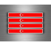 Akachafactory 4X Autocollant Sticker Voiture Moto Stripes Drapeau Tuning Turquie
