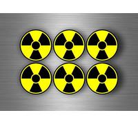 Akachafactory 6X Autocollant Sticker Voiture Signe Symbole radioactif Biohazard Zombie Warning
