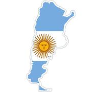 Akachafactory Autocollant Sticker adhesif Voiture Vinyle Drapeau Carte Argentine