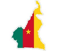 Akachafactory Autocollant Sticker adhesif Voiture Vinyle Drapeau Carte Cameroun
