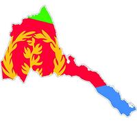 Akachafactory Autocollant Sticker adhesif Voiture Vinyle Drapeau Carte erythree