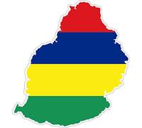 Akachafactory Autocollant Sticker adhesif Voiture Vinyle Drapeau Carte ile Maurice Mauritius
