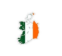 Akachafactory Autocollant Sticker adhesif Voiture Vinyle Drapeau Carte Irlande Irlandais