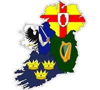 Akachafactory Autocollant Sticker adhesif Voiture Vinyle Drapeau Carte Irlande Province