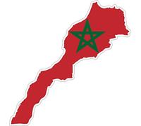 Akachafactory Autocollant Sticker adhesif Voiture Vinyle Drapeau Carte Maroc marocain