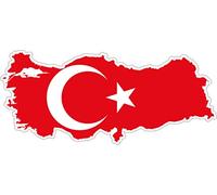 Akachafactory Autocollant Sticker adhesif Voiture Vinyle Drapeau Carte Turquie