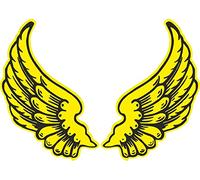 Akachafactory Autocollant Sticker Ailes Biker Motard Drapeau Jaune