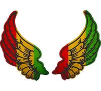 Akachafactory Autocollant Sticker Ailes Biker Motard Drapeau Rasta ethiopie