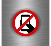 Akachafactory Autocollant Sticker Auto Moto Panneau Telephone Interdit Sonnerie
