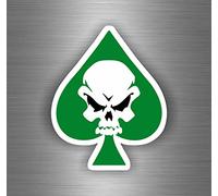 Akachafactory Autocollant Sticker Biker Moto Motard Tete de Mort as de pic Tuning Pirate Skull