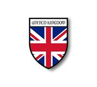Akachafactory Autocollant Sticker Blason Drapeau Royaume uni Anglais Union Jack Anglais