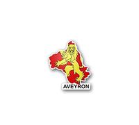 Akachafactory Autocollant Sticker Carte Drapeau departement Exterieur aveyron