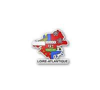Akachafactory Autocollant Sticker Carte Drapeau departement Exterieur Loire Atlantique