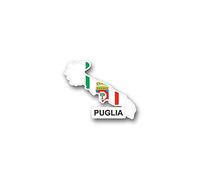 Akachafactory Autocollant Sticker Carte Drapeau Region Italie Province pouilles Puglia