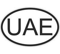 Akachafactory Autocollant Sticker Drapeau Oval Code Pays Voiture emirats Arabes Unis Eau VAE