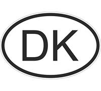 Akachafactory Autocollant Sticker Drapeau Oval Code Pays Voiture Moto Danemark Danois DK