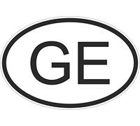 Akachafactory Autocollant Sticker Drapeau Oval Code Pays Voiture Moto Georgie georgien ge