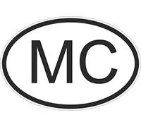Akachafactory Autocollant Sticker Drapeau Oval Code Pays Voiture Moto Monaco monegasque MC