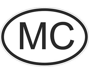Akachafactory Autocollant Sticker Drapeau Oval Code Pays Voiture Moto Monaco monegasque MC