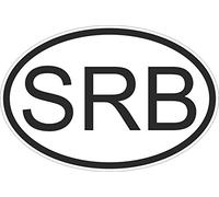 Akachafactory Autocollant Sticker Drapeau Oval Code Pays Voiture Moto Serbie Serbe srb