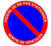 Akachafactory Autocollant Sticker Interdit stationner stationnement Sortie vehicule Panneau