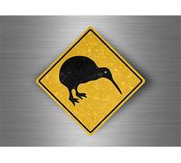 Akachafactory Autocollant Sticker Laptop Panneau Route Attention Kiwi Nouvelle zelande