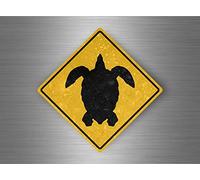Akachafactory Autocollant Sticker Laptop Panneau Route Attention Tortue Warning