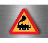 Autocollant Sticker Laptop Panneau Route Attention Train Locomotive