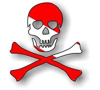 Akachafactory Autocollant Sticker Laptop Voiture Moto Club Plongee Pirate Scuba dive