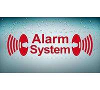 Akachafactory Autocollant Sticker Laptop Voiture Moto Scooter Alarme System Rouge antivol