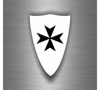 Akachafactory Autocollant Sticker Ordre de Malte templier Drapeau croisades Templar Crusader C