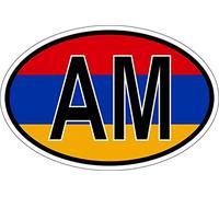 Akachafactory Autocollant Sticker Ovale Oval Drapeau Code Pays AM armenie